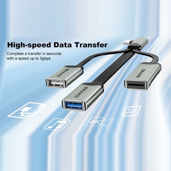 Type-C HUB utvidelsesdokkingstasjon USB 3.0