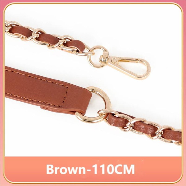 110cm Laukku Metalliketjulaukkuhihna RUSKEA brown