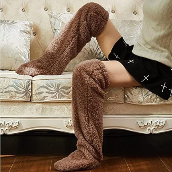 Slipper Socks Cozy Fuzzy Socks RUSKEA Brown