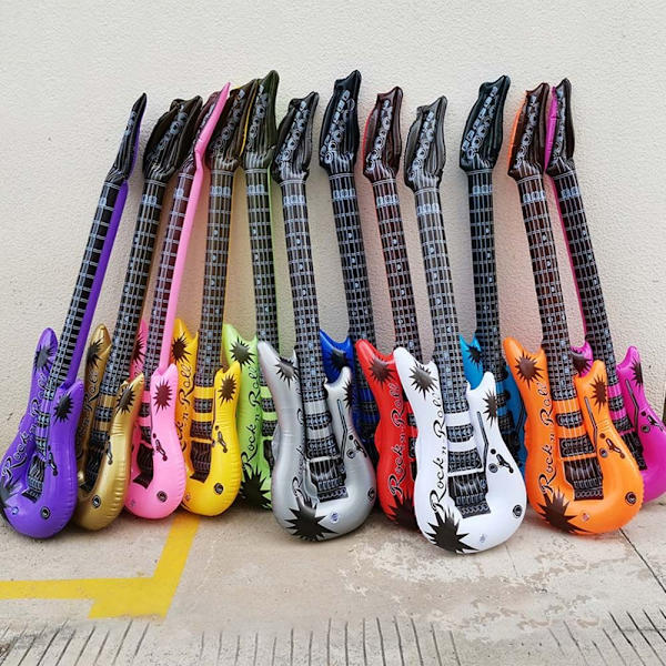 6st uppblåsbar gitarr rockgitarrleksak RANDOM COLORA A Random ColorA