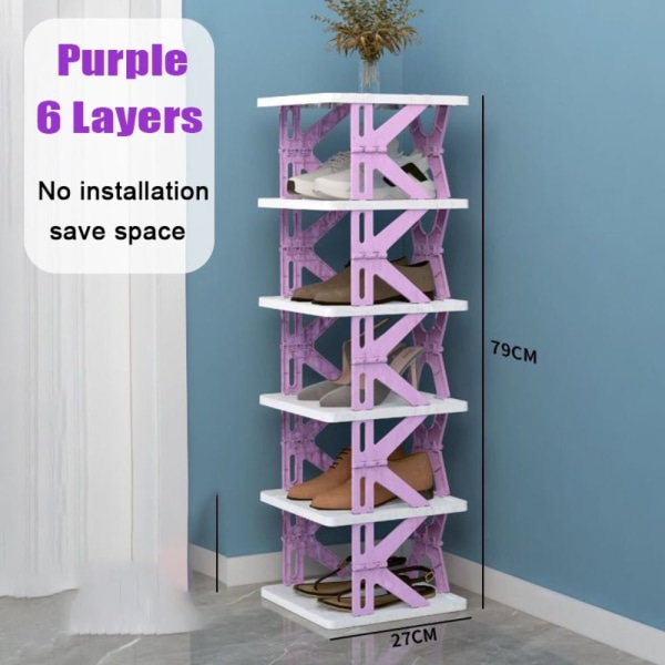 Sammenfoldelige skostativer Skoskabe LILLA 6 LAG LILLA 6 Purple 6 layers