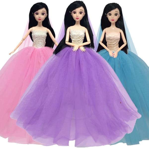 Docka Bröllopsklänning Flick Prinsessan Kläder 1 1 1