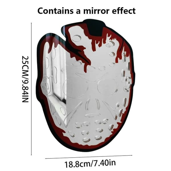 Halloween Mirror Blood Print Face Model Mirror SILVER silver