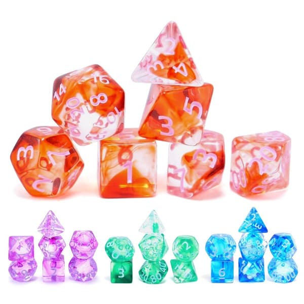 7 Stk/sæt DND Terning Polyhedral Terning GRØN GRØN Green