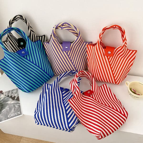Knit Handbag Kangaskassi PUNAINEN red