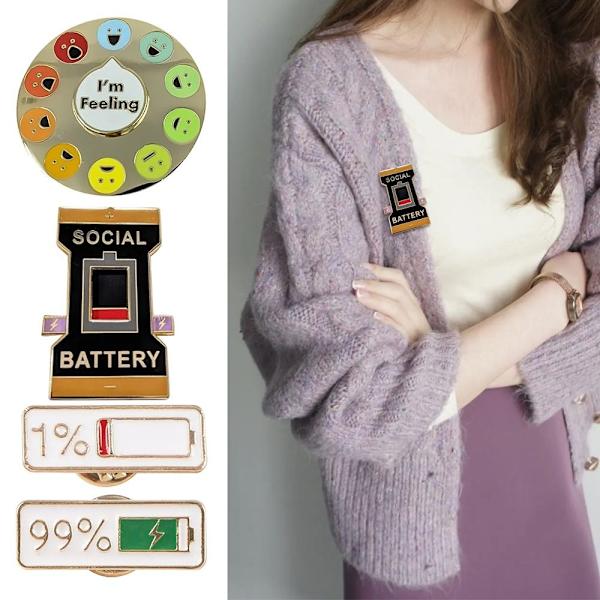 Mood Brosch Pin Interaktivt Emaljmärke 3 3 3