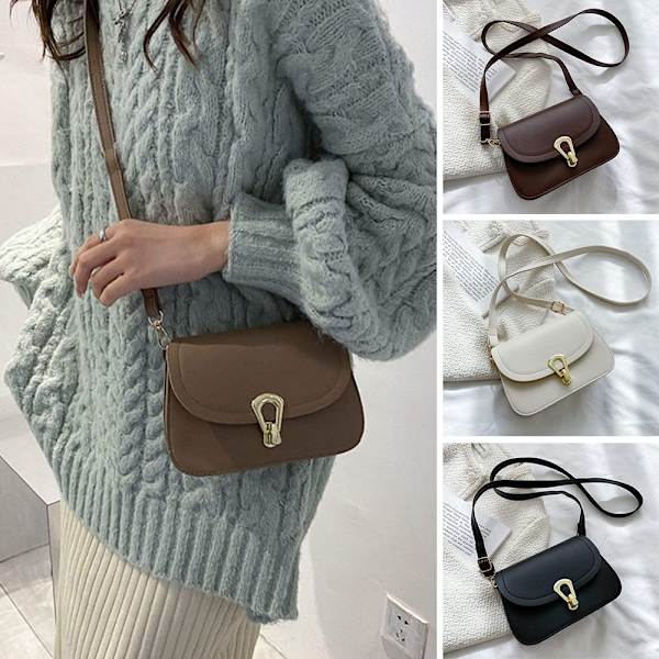 Messenger Axelväska Crossbody Väskor MÖRKBRUN dark brown
