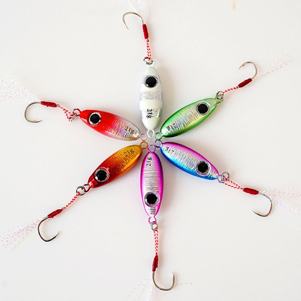 3st Micro Metal Jig Fiskedrag Konstgjorda falska fiskdrag Red 17g