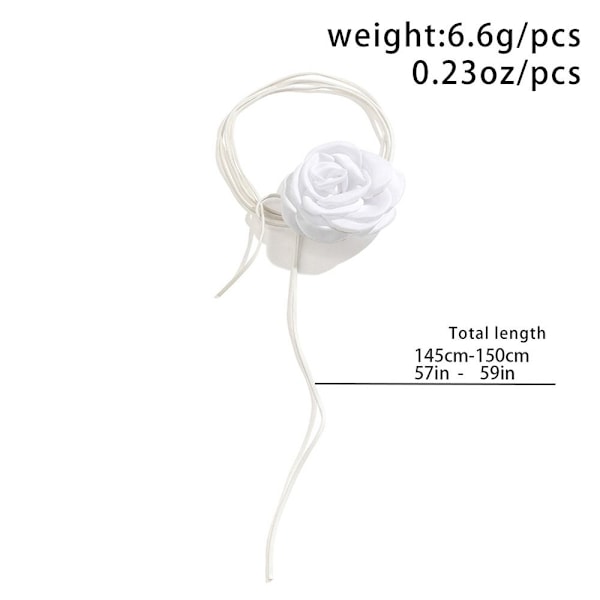 Rose Flower Choker Rose Choker Halskæde BEIGE 145-150CM BEIGE 145-150CM