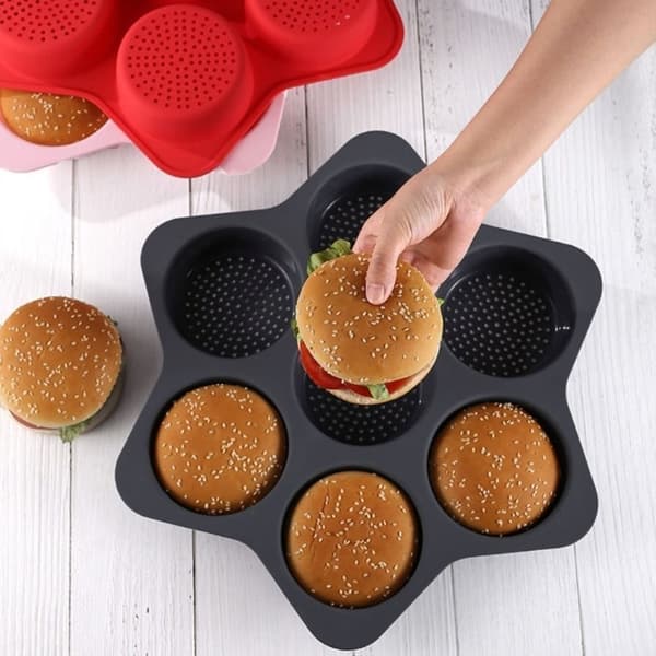 Hamburger Bolle Form Silikone Form RØD Red