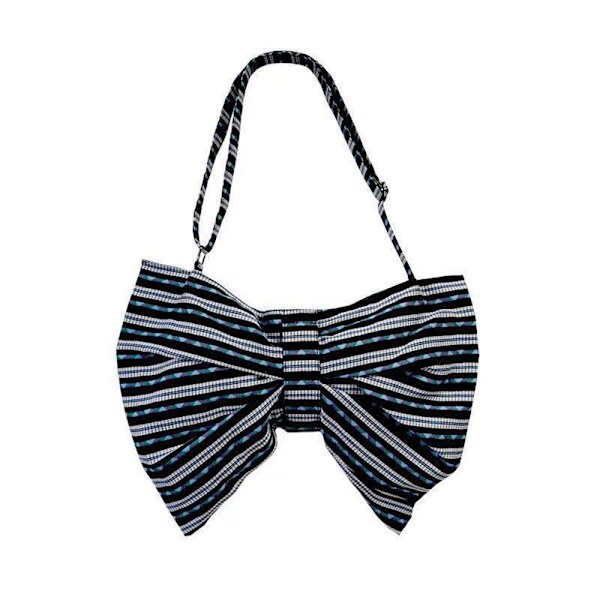 Bow Tie Tote Bag Crossbody Bag BLUE M blue M