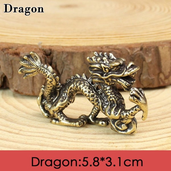 Tjurprydnad Skulptur Kopparminiatyrfigurer DRAGE Dragon