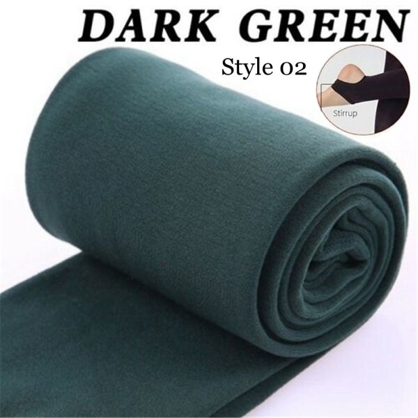 Slim Leggings Tjock Strumpbyxor MÖRKGRÖN STYLE 02 Dark green Style 02