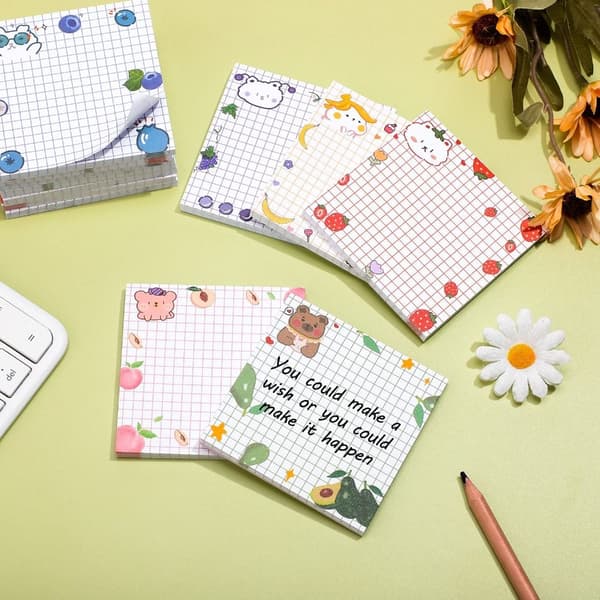 6 tyynyä Sticky Notes Itsekiinnittyvä kiinteä hedelmämuistilappu