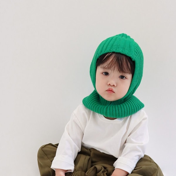 Newborn Scarf Cap Solid Pullover Hat GRÖN green