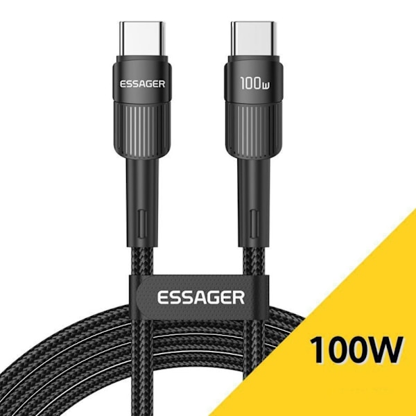 USB-C-kabel Typ-C Laddningskabel SVART Black