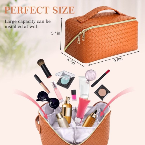 Kosmetikkveske Reisevaskepose Makeup Bag brown