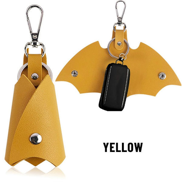 PU læder nøglering Læder nøglering GUL Yellow