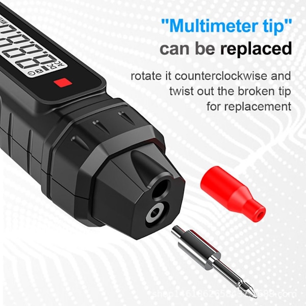 Smart Digital Multimeter Spændingsdetektor Voltmeter Tester Black