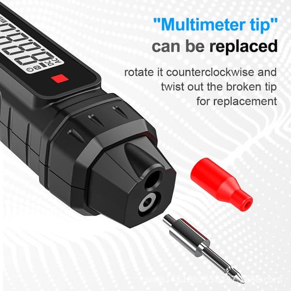 Smart Digital Multimeter Spänningsdetektor Voltmeter Testare Black
