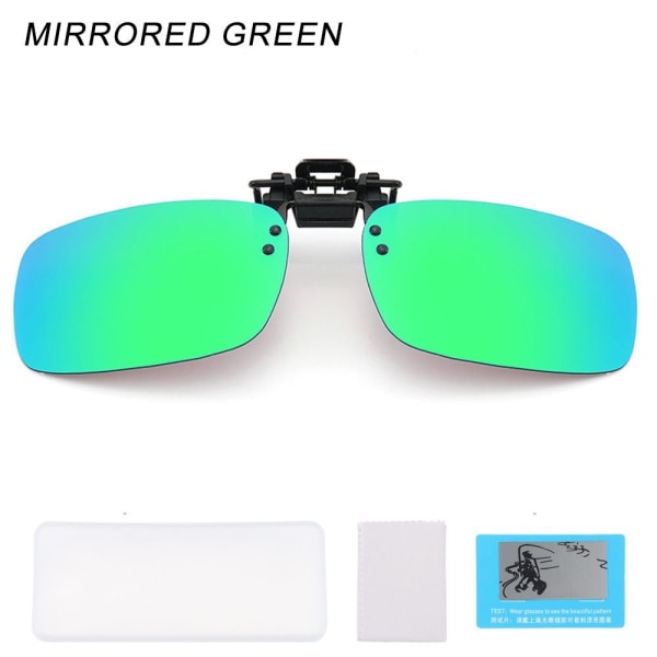 Clip-on solbriller Polariseret MIRRORED GREEN MIRRORED GREEN Mirrored Green