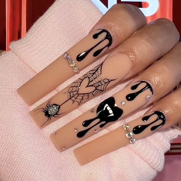 Long Water Pipe Fake Nails Halloween False Nail 4 4 4