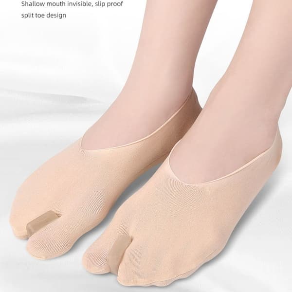 Bunion Corrector Two Toe Boat Sokker BEIGE Beige
