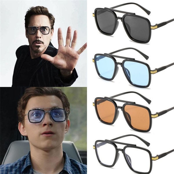Tony Stark Solglasögon Iron Man Solglasögon SVART-RÖD