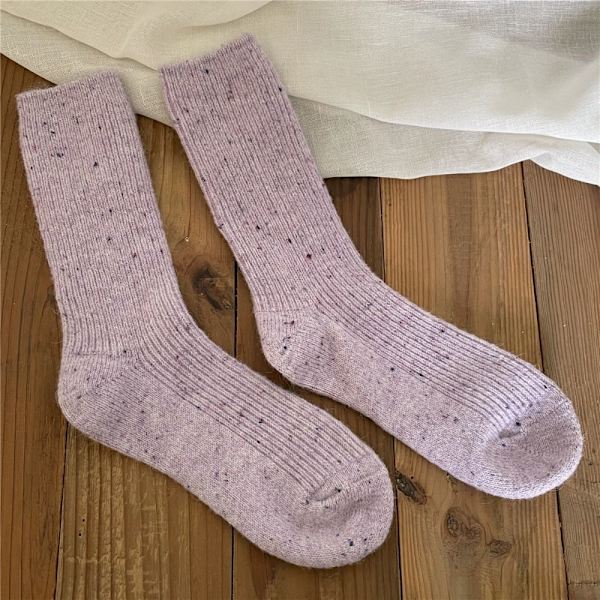 Thermal långa strumpor Cashmere ullstrumpor LILA purple