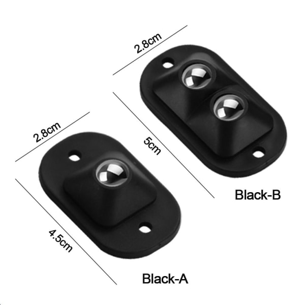 8st/ set Förvaringslåda Hjul Möbelremskiva SVART AA black A-A