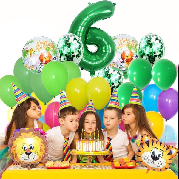 14-pack Djungeldjur Lejon Luftballonger Set Number 7
