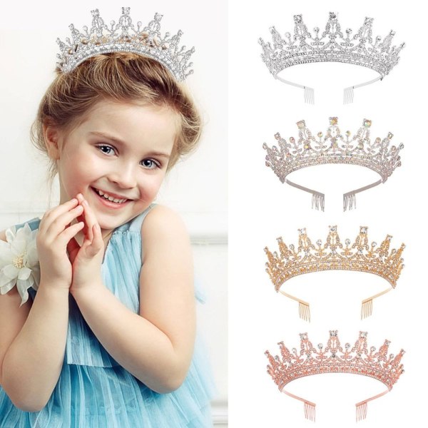 Fuld Diamond Crown Crown Tiara BLÅ Blue