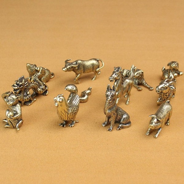Okse Ornament Skulptur Kobber Miniatyrer Figurer HUND HUND Dog