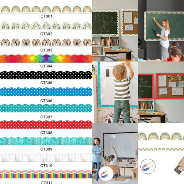 Magnetiske borders Whiteboard magnetstrimler 1 1 1