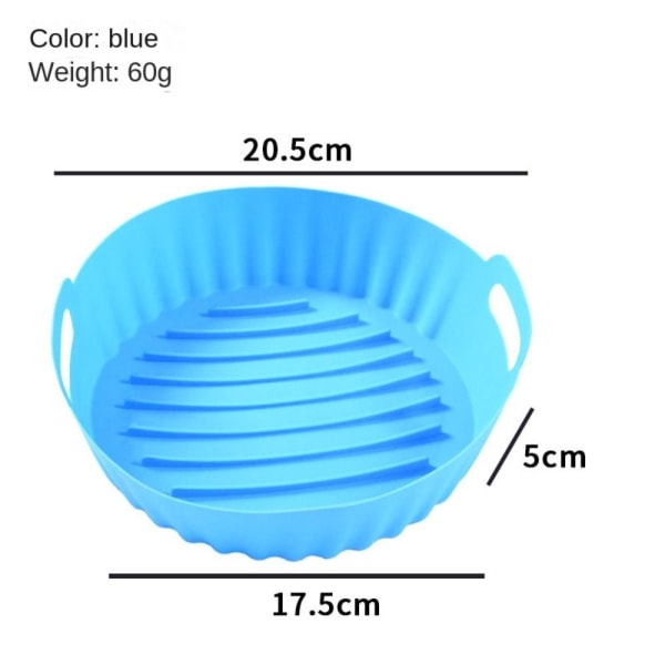 Pyöreä silikoniastia ilmakeittimelle SININEN Blue