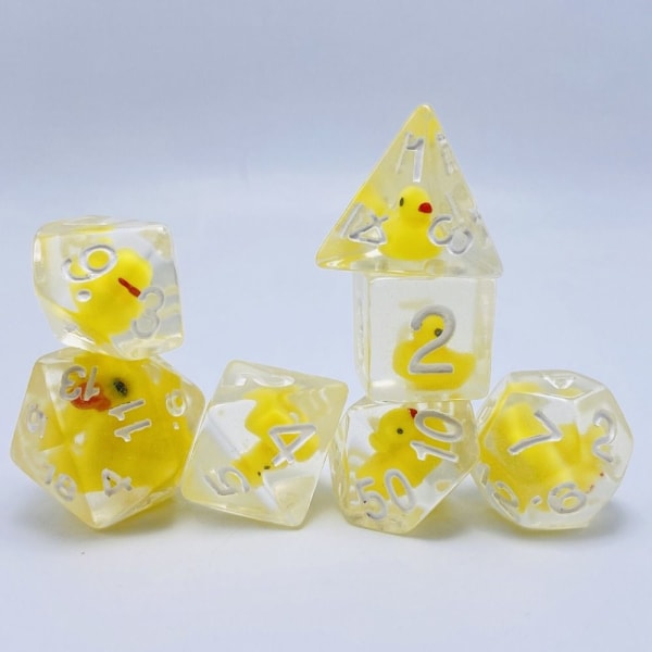 7 Stk/sæt DND Terning Polyhedral Terning GUL GUL yellow