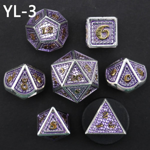 7 Stk/sett DND Metal Terning Polyhedral Terning YL-3 YL-3 YL-3