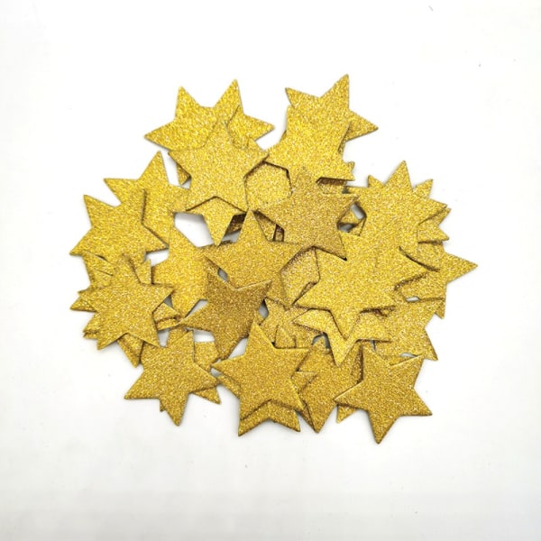 200st Papperskonfetti Pappersrester GULD FEMPUCKAD STJÄRNA Gold Five-pointed Star-Five-pointed Star