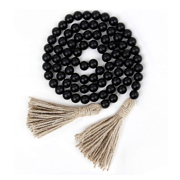 Puiset helmillä koristellut seppeleet maalaistalohelmet Rustic MUSTA 84 HELMET 84 black 84 beads-84 beads