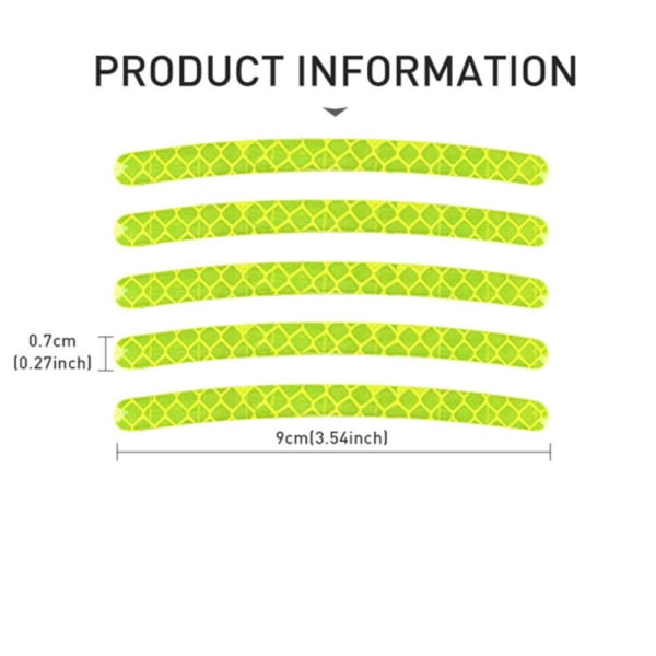 80 stk Hub Reflekterende Klistremerke Dekorative Strips 2 2 2