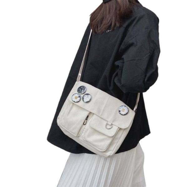 Shopper Totes Vesker Lerret Messenger Bag WHITE White