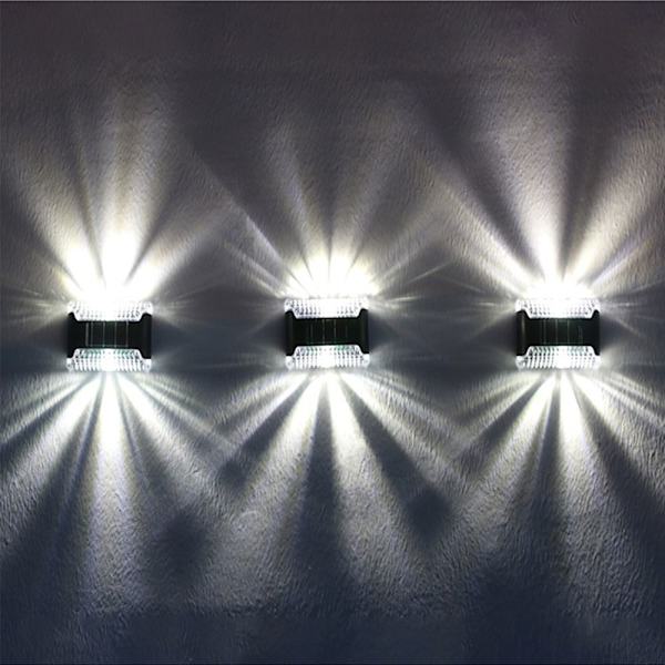 4 STK LED Solar Powered Lights Gjerde Sollys Lampe 4 STK-VARM 4pcs-Warm Light