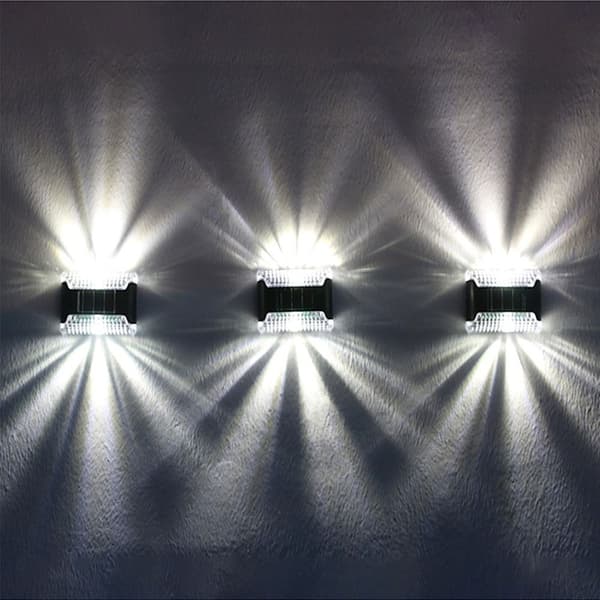 4 stk. LED solcellelamper til hegn - sollys - 4 stk. - VARM 4pcs-Warm Light