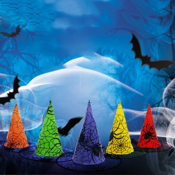 Halloween Witch Hat Spiss Hat Tilbehør LILLA purple