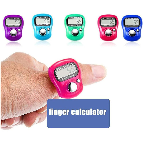 Elektronisk Finger Counter Finger Ring Timer LJUSBLÅ light blue