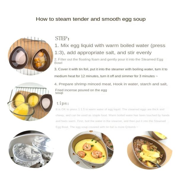 Steamed Egg Bowl Egg Steamer Container Egg Bowl
