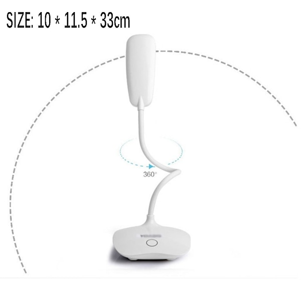 LED skrivbordslampa Läslampa VIT White