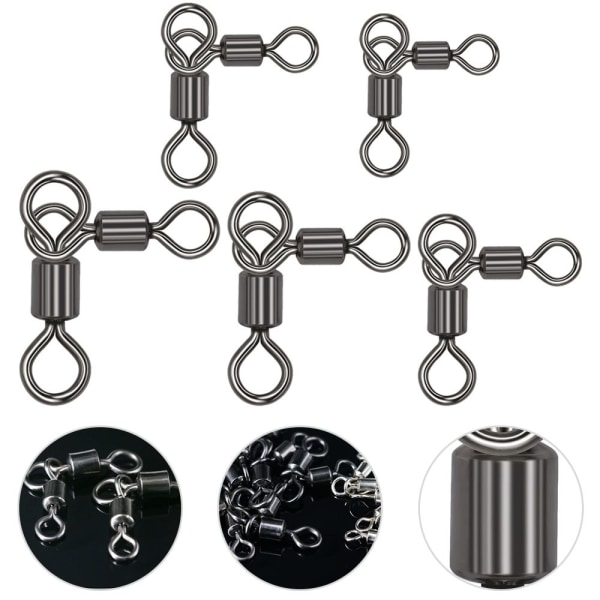 50 stk/sett Fishing Swivels Sleeves Rolling Swivel 8X10 8X10 8x10