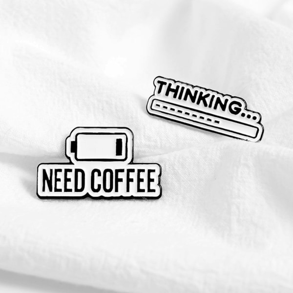 Broschnål Lapelnål BEHÖVER KAFFE BEHÖVER KAFFE Need Coffee