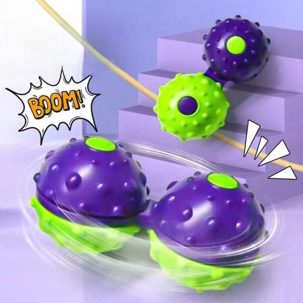 Integrert massasjeball 3D Gravity reddik fingertupp leketøy Silver-2Ball